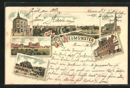 Lithographie Neumünster, Gasthaus Zur Waldwiese, Schleusberg - Neumuenster