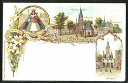 Lithographie Kevelaer, Wallfahrts-Kirche Mit Gnadenkirche Und Kerzen-Kapelle, Pfarrkirche - Kevelaer