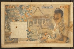 French Indochine Indochina Vietnam Viet Nam Laos Cambodia 100 Piastres VF Banknote Note 1954 - Pick # 103 / 02 Photos - Indochina