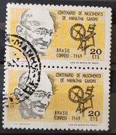 C 650 Brazil Stamp Mahatma Gandhi Centenary 1969 Circulated Pair 1 - Autres & Non Classés