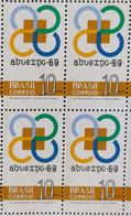 C 655 Brazil Stamp Philatelic Exhibition Abuexpo Servico Postal 1969 Block Of 4 - Otros & Sin Clasificación