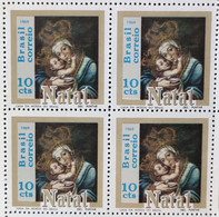 C 659 Brazil Stamp Christmas Religion Art 1969 Block Of 4 - Otros & Sin Clasificación