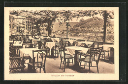 AK Biedenkopf A. D. Lahn, Hotel-Pension Berggarten, Terrasse Mit Fernblick - Biedenkopf