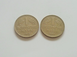 Vintage !  Lot Of 2 Pcs. Germany 1976 & 1977- One (1) Mark Coin (#135-C) - Other & Unclassified