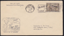 CANADA (1930) Indians On Horseback Hunting Elk. First Flight Letter Medicine Hat To Winnipeg. - Erst- U. Sonderflugbriefe