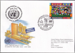 UNO WIEN 2000 Sonder-Flugpostabfertigung Wien New York Brief - Lettres & Documents