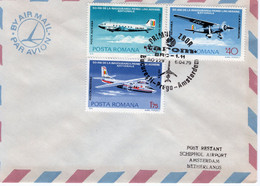 ROMANIA 1979: AEROPHILATELY, FLIGHT BUCHAREST - PRAGA - AMSTERDAM, Illustrated Postmark On Cover  - Registered Shipping! - Marcophilie