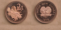 PAPUA NUEVA GUINEA  2 TOEA 1975  Copper Plated Zinc • 4.15 G • ⌀ 21.72 Mm  Proof KM# 2 - Papouasie-Nouvelle-Guinée