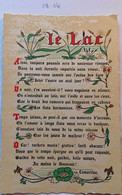 Carte Fiche Style Parchemin, Poème Le Lac , Lamartine, Illustrations Roseaux Nénuphar... - Filosofie