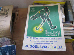 CONI FIHP Hockey Su Prato Macerata Incontro Internazionale Jugoslavija Italia 1964  Mancioli Stamps Marca Da Bollo Lire - Otros & Sin Clasificación