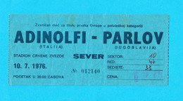 MATE PARLOV V DOMENICO ADINOLFI 1976 For European Champion In Light Heavyweight Boxing Ticket Boxe Boxen Pugilato Italy - Abbigliamento, Souvenirs & Varie