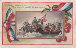 313 – Vintage - Greetings For Washington’s Birthday – American Patriotic President US - Good Condition – 2 Scans - Presidents