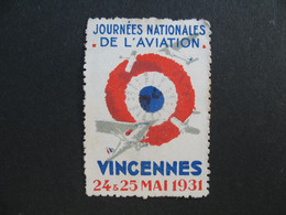 Vignette  Journées Nationales De L'Aviation  Vincennes 1931    à Voir - Aviation