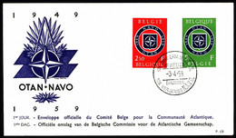 Belgium FDC 1959 Mi 1147-1148 NATO, 10th Anniversary - 1951-1960