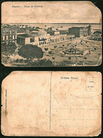 1132 - BRAZIL BRASIL - MANAOS Antiga MANAUS Panoramic View Of Square Plaza Do Comercio - Broken Postal Postcard 1910's - Manaus