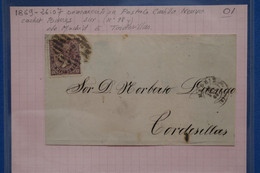 D94 ESPAGNE BELLE LETTRE 1869 CASTILLA NEUVA  MADRID  POUR CORDESILLAS      + AFFR.  INTERESSANT - Covers & Documents