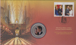 CANADA  2011  ROYAL WEDDING Prnce William And Catherine Middleton Set 2 Stamps Special FDC With Coin (25 Cents) - 2011-...