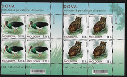 MOLDAVIA /MOLDOVA /MOLDAWIEN  -EUROPA 2021 -ENDANGERED NATIONAL WILDLIFE"- DOS BLOQUES De 4 - CH - DER - 2021