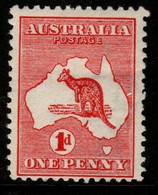 Australia SG 2  1913 First Watermark Kangaroo,One Penny Red,Mint Hinged, - Mint Stamps