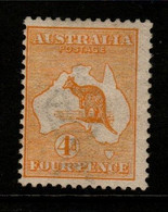 Australia SG 6a  1913 First Watermark Kangaroo,4d Orange Yellow,Mint Light Hinged - Mint Stamps