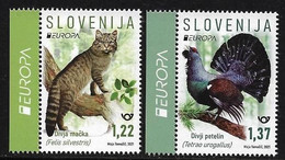 ESLOVENIA /SLOVENIA /SLOWENIEN  -EUROPA 2021 -ENDANGERED NATIONAL WILDLIFE"- SERIE De 2 V. - LABEL EUR - A - 2021