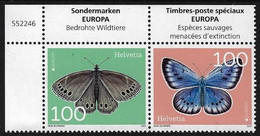 SUIZA /SHWEIZ /SWITZERLAND / HELVETIA  -EUROPA 2021 -ENDANGERED NATIONAL WILDLIFE"- SERIE Tipo 1 - CH-SUP IZQ - 2021