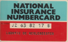 NAATINAL INSURANCE NUMBERCARD - Non Classés