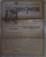 Journal Magazine PARIS POSTAL,10 Janvier 1892, Affranchi SAGE 2c ,Timbres Argentine,partition Chansons , Annonces ..22 P - Français (jusque 1940)