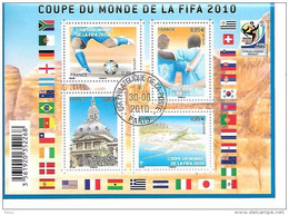 FRANCE 2010 BLOC OBLITERE COUPE DU MONDE DE LA FIFA 2010- F4481 GOMME ORIGINE SERVICE PHILATELIQUE POSTE - Afgestempeld