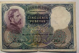 1931 ESPAÑA 50 Pesetas - 50 Pesetas