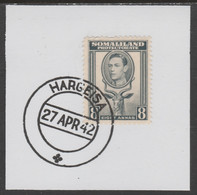 Somaliland 1938 KG6 Side Face 8a On Piece Cancelled With Madame Joseph Forged Postmark Type 103 - Somaliland (Protectorate ...-1959)