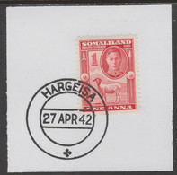 Somaliland 1942 KG6 Full Face 1a On Piece Cancelled With Madame Joseph Forged Postmark Type 103 - Somaliland (Protectorate ...-1959)