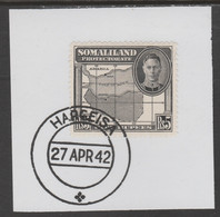 Somaliland 1942 KG6 Full Face 5r On Piece Cancelled With Madame Joseph Forged Postmark Type 103 - Somalilandia (Protectorado ...-1959)