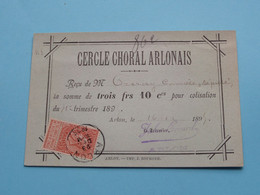 CERCLE CHORAL ARLONAIS ( 4e Semestre 1895 > Membre Effectif Mr.......voir Photo Pour Détail Svp ) ! - Other & Unclassified