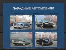 Russia 2021, Parade Cars, Block SK # 2770-2773, VF MNH** - Neufs