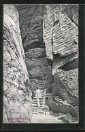 AK Sächs. Schweiz, Wanderer Auf Aufgang Zur Bastei, Schwedenlöcher - Bastei (sächs. Schweiz)