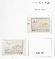 95603) GRECIA - POSTA AEREA 1927 N. 1-2 MLH** - Unused Stamps