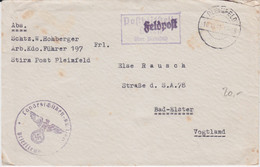 Bayern Ra3 Posthilfsstelle Stirn über Pleinfeld Bf Feldpost 2 Wk 1941 - Feldpost World War II