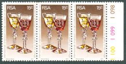 RSA  Mnh -  Horizontal Strip Of 3 Stamps Wine Glasses - Wine Winery Vin Vins Vino - - Autres & Non Classés