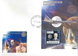 Guinea Bissau 2005, Rotary, Concorde, Satellite, BF SILVER FDC - Africa