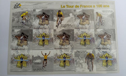 FRANCE 2003 BLOC - BF59 TOUR DE FRANCE CYCLISME OBLITERE AVEC GOMME ORIGINE- SCE PHILATELIQUE POSTE PARIS - Afgestempeld