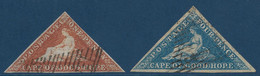 Cap De Bonne Esperance N°1 & 2 Oblitérés Tres Frais Obliterations Légères Signés Calves - Cabo De Buena Esperanza (1853-1904)