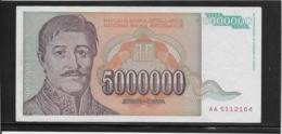 Yougoslavie - 5000000 Dinara - Pick N°132 - SPL - Yugoslavia