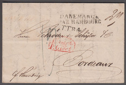 1835. DANMARK. TTR4 + DANEMARCK PAR HAMBOURG + ALLEMAGNE P. GIVET To Bordeaux From Co... () - JF421534 - ...-1851 Préphilatélie