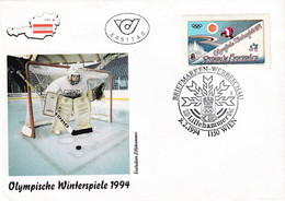 A9393 - OLYMPIC WINTERGAMES 1994 HOCKEY SPORT, OESTERREICH WIEN ERSTTAG, 1994 REPUBLIK OESTERREICH USED STAMP ON COVER - Storia Postale