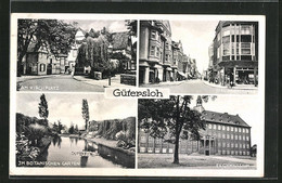 AK Gütersloh, Strasse Am Kirchplatz, Berlinerstrasse, EV. Gymnasium - Gütersloh