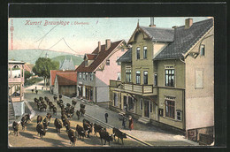 AK Braunlage I. Oberharz, Strassenpartie Mit Hôtel Und Rinderherde - Oberharz