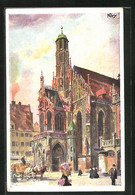 Künstler-AK Heinrich Kley: Nürnberg, Bayerische Jubiläums & Landesausstellung 1906, Frauenkirche Und Pferdewagen - Kley