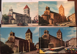 4 Cpm, Saint Gaudens, L'Eglise La Collégiale (4), Place Un Jour De Marché (1), 31  Haute Garonne - Saint Gaudens