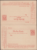 Allemagne / Pologne 1898 Poste Privé Merkur De Danzig / Gdansk. Entier Postal, Carte Avec Réponse Payée - Other & Unclassified